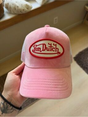 Von Dutch Pink Logo Trucker Hat
